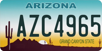 AZ license plate AZC4965