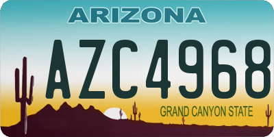 AZ license plate AZC4968