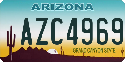 AZ license plate AZC4969
