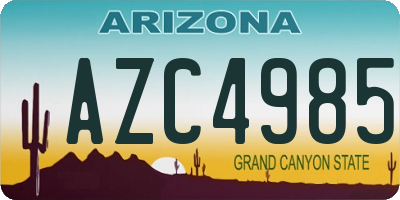 AZ license plate AZC4985