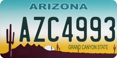 AZ license plate AZC4993