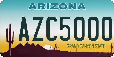AZ license plate AZC5000