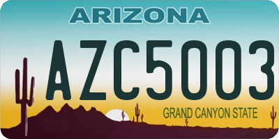 AZ license plate AZC5003