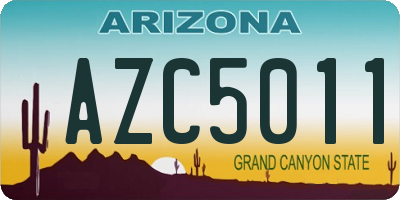 AZ license plate AZC5011