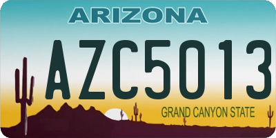 AZ license plate AZC5013