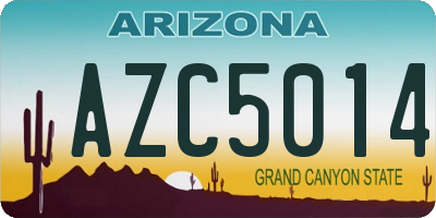 AZ license plate AZC5014