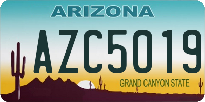AZ license plate AZC5019