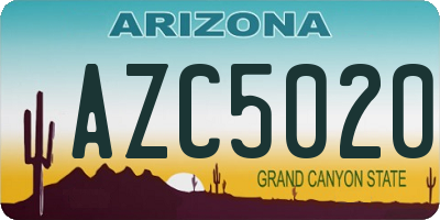 AZ license plate AZC5020