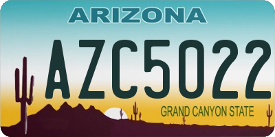 AZ license plate AZC5022