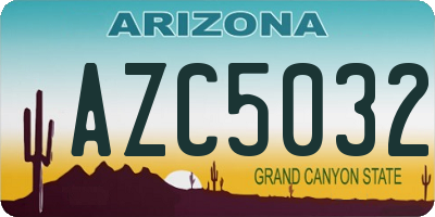 AZ license plate AZC5032