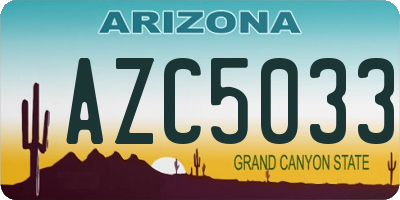 AZ license plate AZC5033
