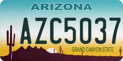 AZ license plate AZC5037