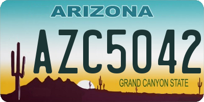 AZ license plate AZC5042