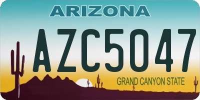 AZ license plate AZC5047
