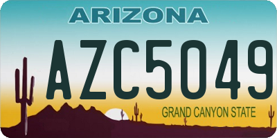 AZ license plate AZC5049