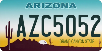 AZ license plate AZC5052