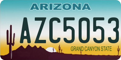 AZ license plate AZC5053