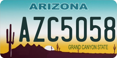 AZ license plate AZC5058