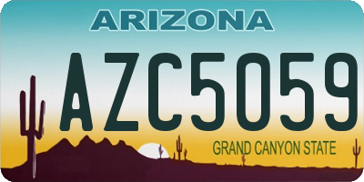 AZ license plate AZC5059