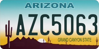 AZ license plate AZC5063
