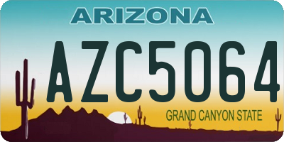 AZ license plate AZC5064