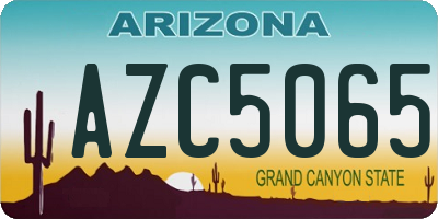 AZ license plate AZC5065