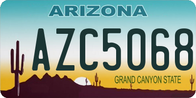 AZ license plate AZC5068
