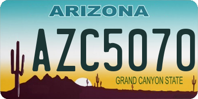 AZ license plate AZC5070