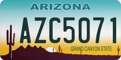 AZ license plate AZC5071