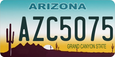 AZ license plate AZC5075