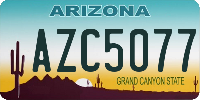 AZ license plate AZC5077