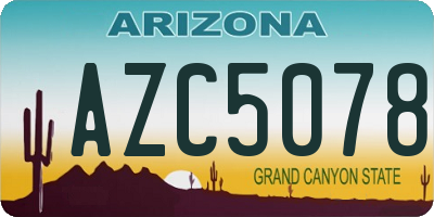 AZ license plate AZC5078