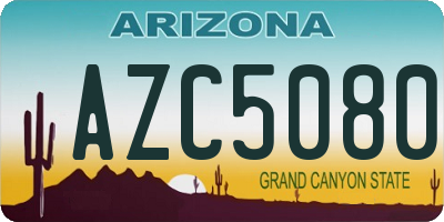 AZ license plate AZC5080