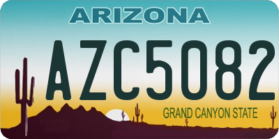 AZ license plate AZC5082