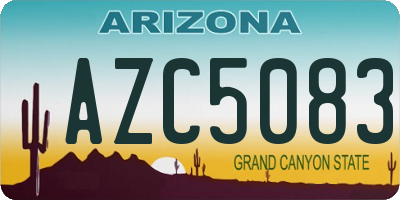 AZ license plate AZC5083