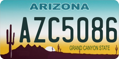 AZ license plate AZC5086