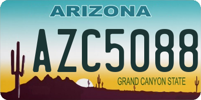 AZ license plate AZC5088
