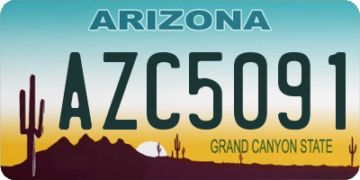 AZ license plate AZC5091