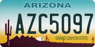 AZ license plate AZC5097