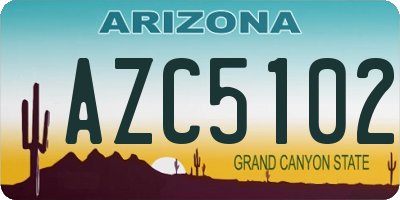 AZ license plate AZC5102