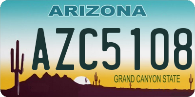 AZ license plate AZC5108