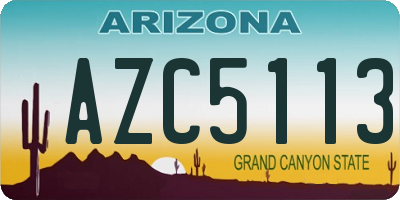 AZ license plate AZC5113