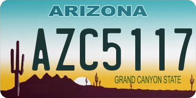 AZ license plate AZC5117
