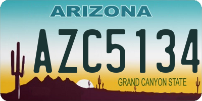 AZ license plate AZC5134