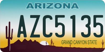 AZ license plate AZC5135