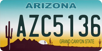 AZ license plate AZC5136