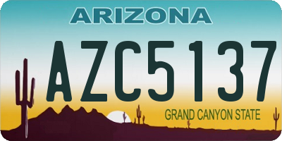 AZ license plate AZC5137