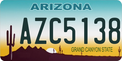 AZ license plate AZC5138