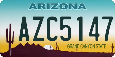 AZ license plate AZC5147
