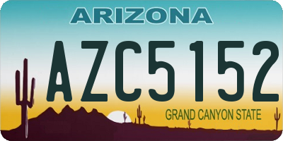 AZ license plate AZC5152